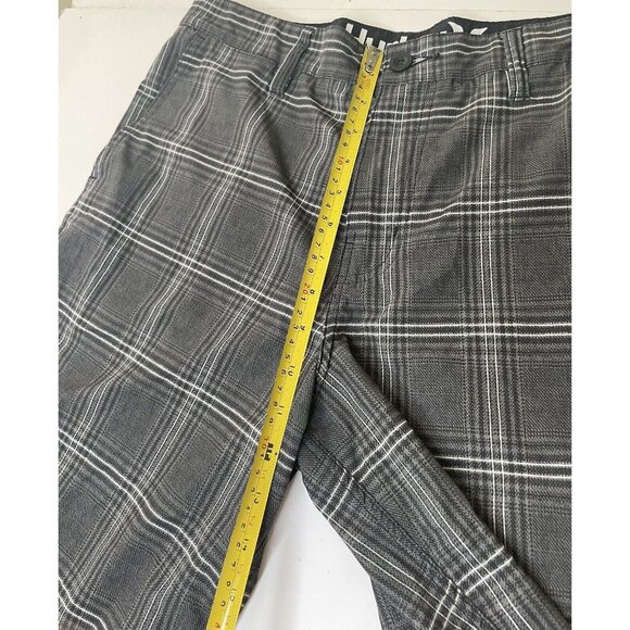 Hurley Phantom Men's Shorts Size 34 Gray Plaid Inseam 10.5” - Picture 5 of 8